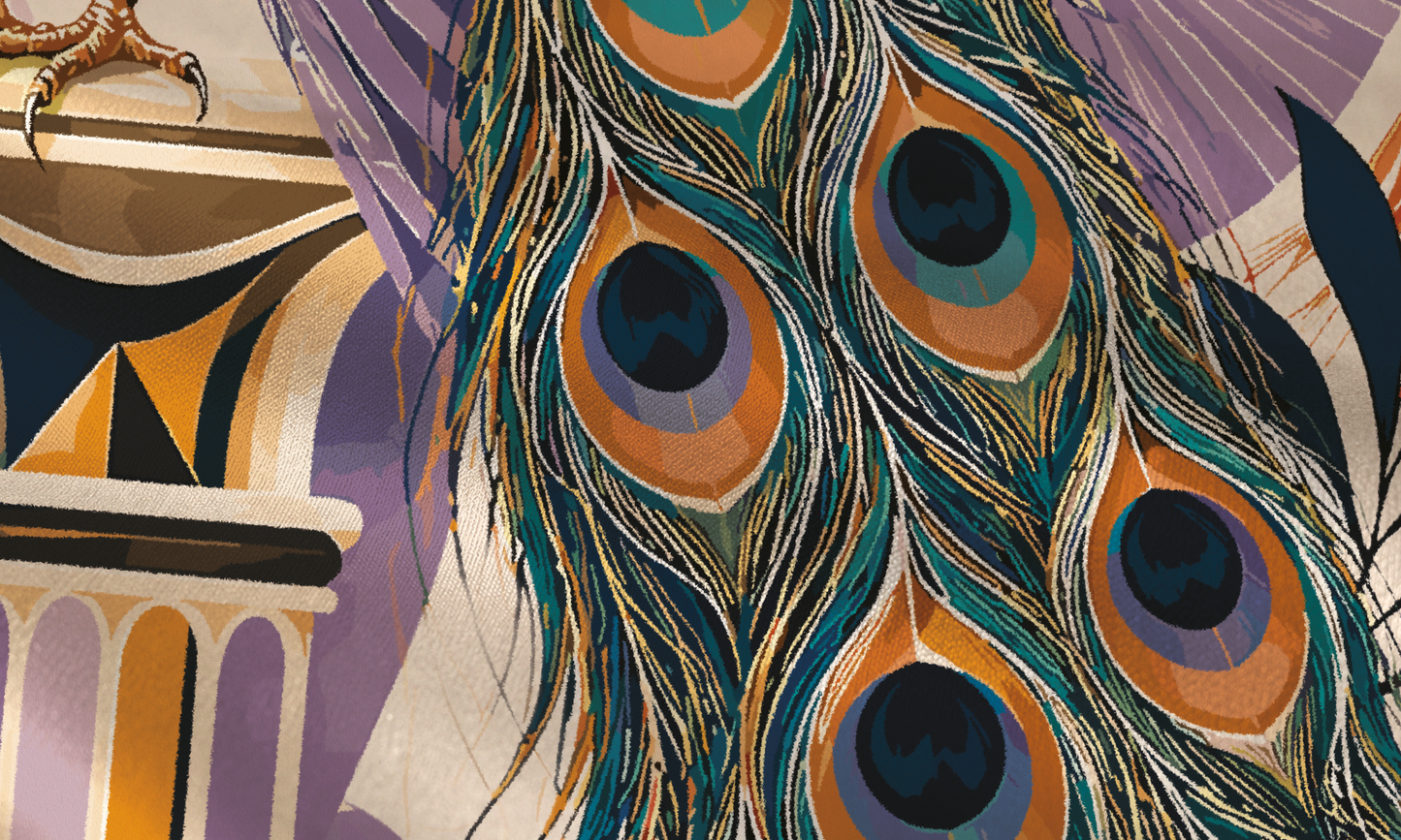 The Peacock Before the Cove Silk Scarf