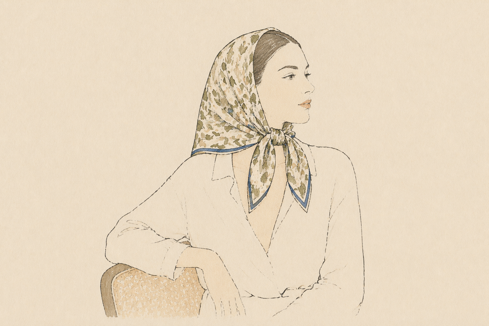 How to wear a silk scarf: folds for the neck, hair and shoulders