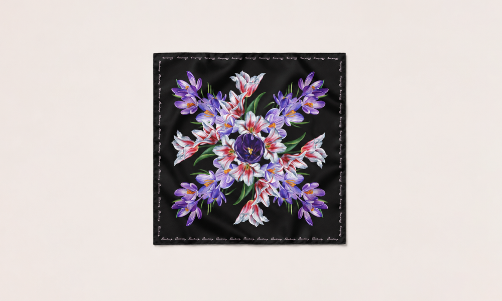 The Garden After Dark Silk Scarf by Thackray
