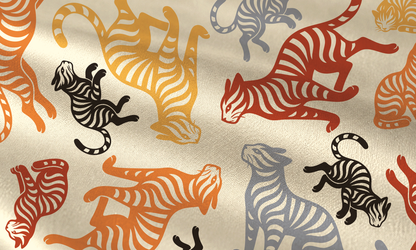 Sam the Tiger Silk Scarf in limited-edition mulberry silk twill by Thackray of England.