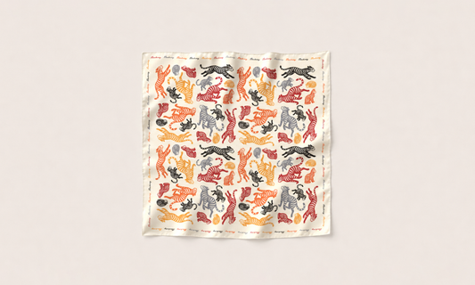 Sam the Tiger Silk Scarf