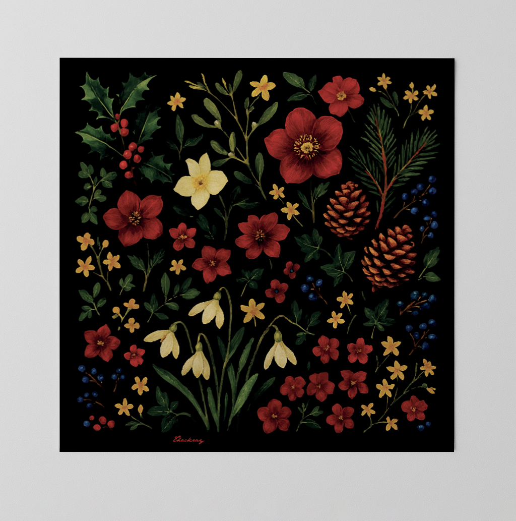 The Colours of Christmas – Limited Edition Silk Scarf by Thackray