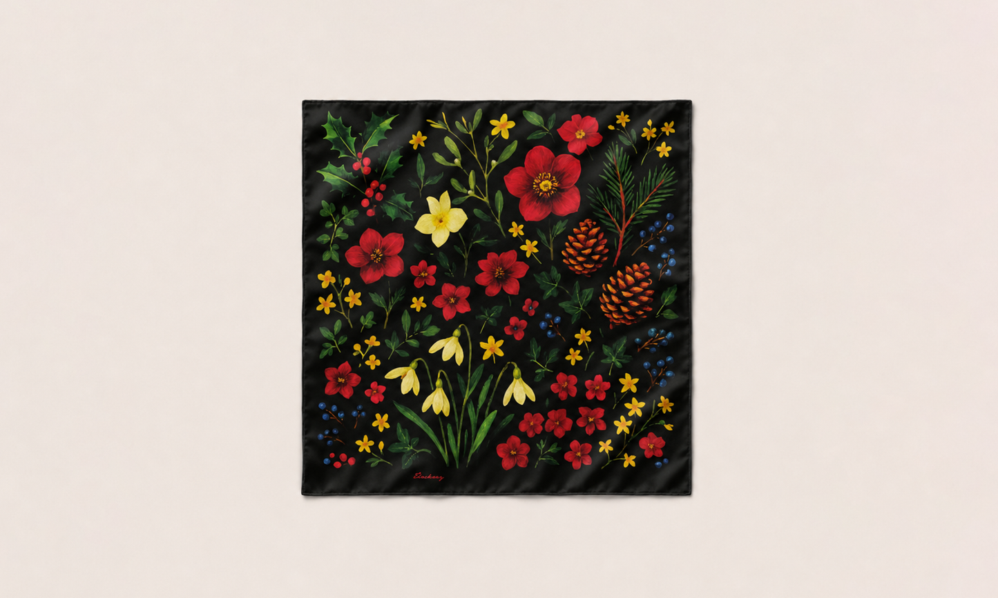 The Colours of Christmas Silk Scarf