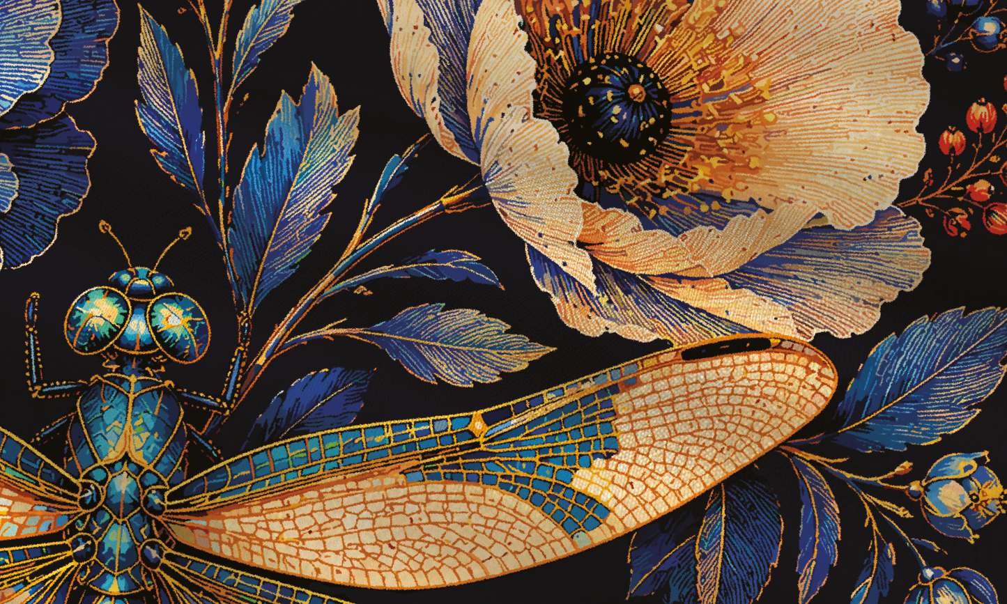 The Dragonflies at the Lake Silk Scarf