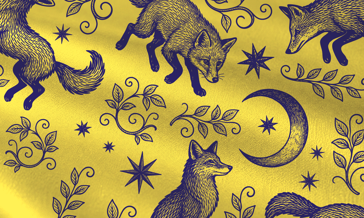 The Fox in the Flowers Silk Scarf