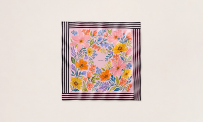 The Garden at Woodley Silk Scarf artwork by Thackray of England.