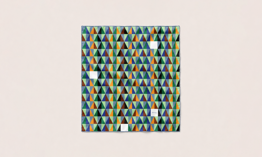 The Tie on the Train Silk Scarf in limited-edition mulberry silk twill by Thackray of England.