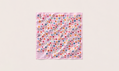 Spring’s Bloom Silk Scarf in limited-edition mulberry silk twill by Thackray of England.