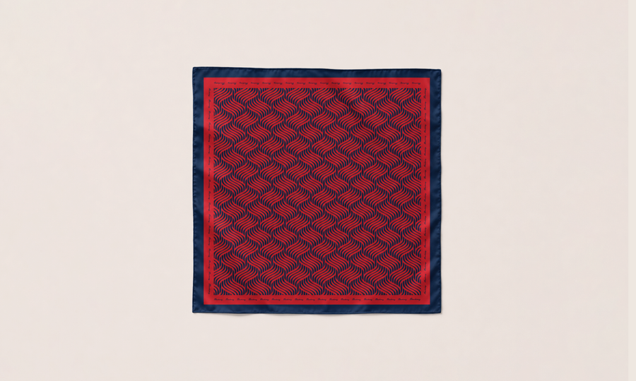 Blackpool Rock Silk Scarf in limited-edition mulberry silk twill by Thackray of England.