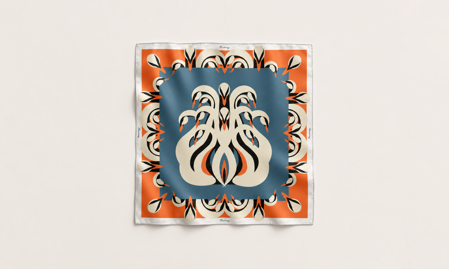 The Swan Beside the Mill Silk Scarf