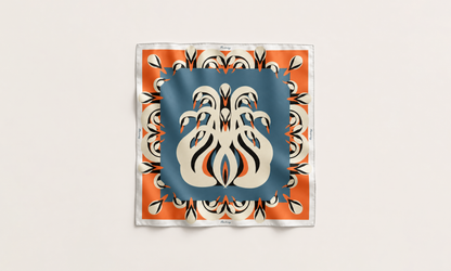 The Swan Beside the Mill Silk Scarf in limited-edition mulberry silk twill by Thackray of England.